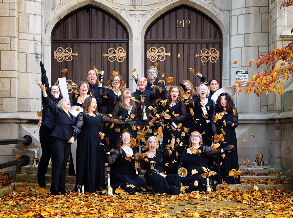 Kalamazoo Ringers throw autumn leaves into the air